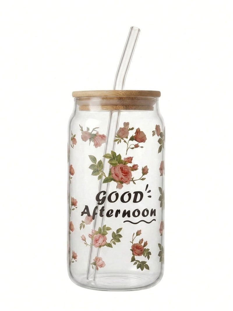 Vintage Rose Glass Mug