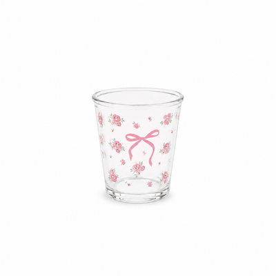 Rose Bow Glass Mug