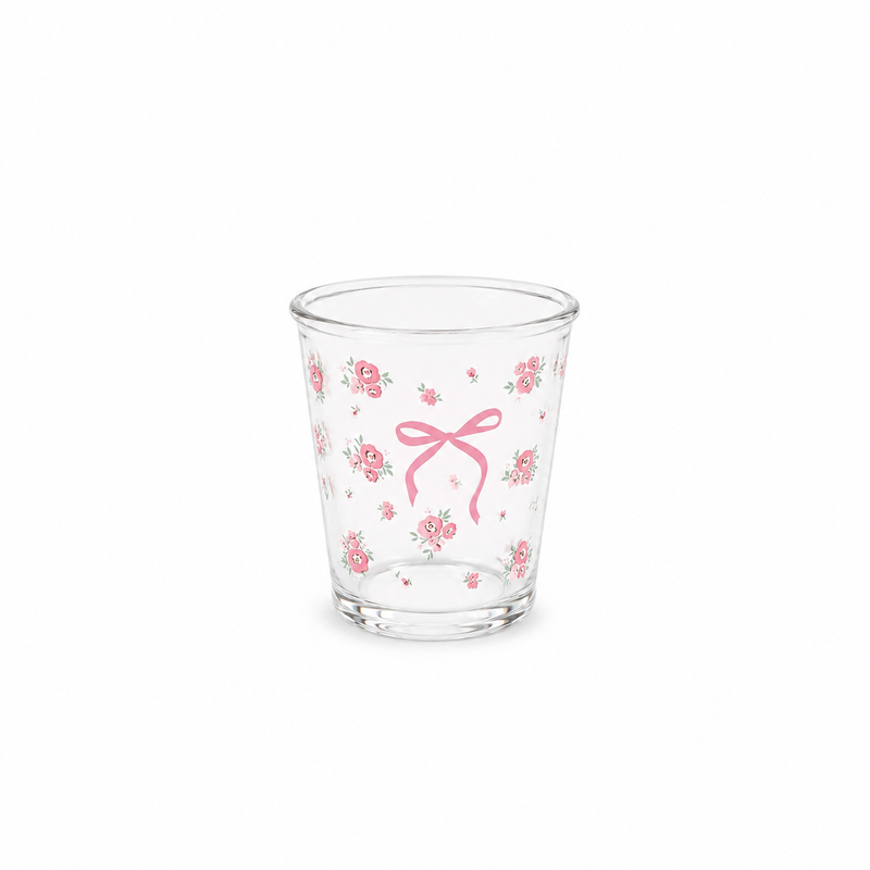 Rose Bow Glass Mug